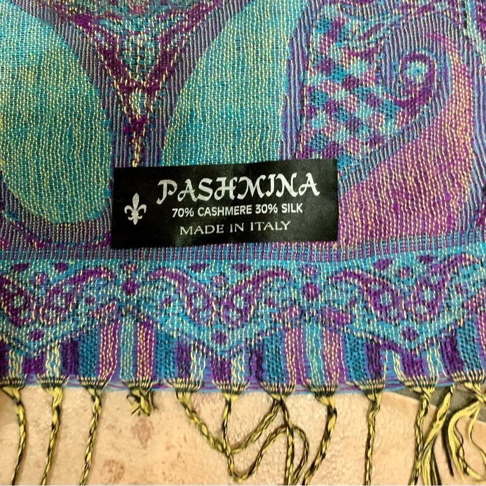 Pashmina fringed Large Scarf cashmere/Silk wine/78